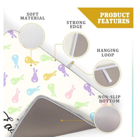 Easter Bunny Kitchen Drying Mat – Fast-Drying, Non-Slip Design - Picture 4 of 4